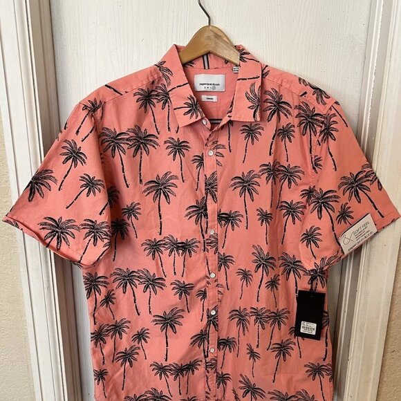 Paper Denim & Cloth Other - Paper Denim & Cloth Men's XL Palm Tree Hawaiian Button-Down Beach Casual SOFT